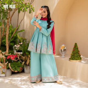 Diamond Georgette Embroidered Three Piece Set