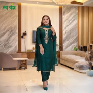 Elegant Embroidery Three Piece Set for Women