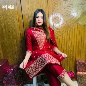 Sequence Embroidered Three Piece Set