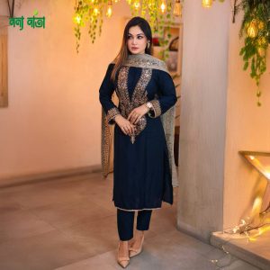 এসি কটন এমব্রয়ডারি থ্রি পিস