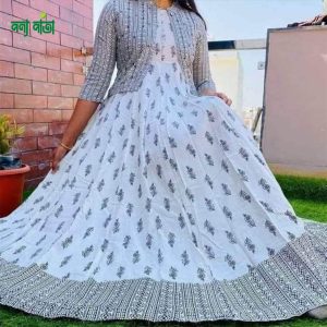 Elegant Embroidered Gown with Koti